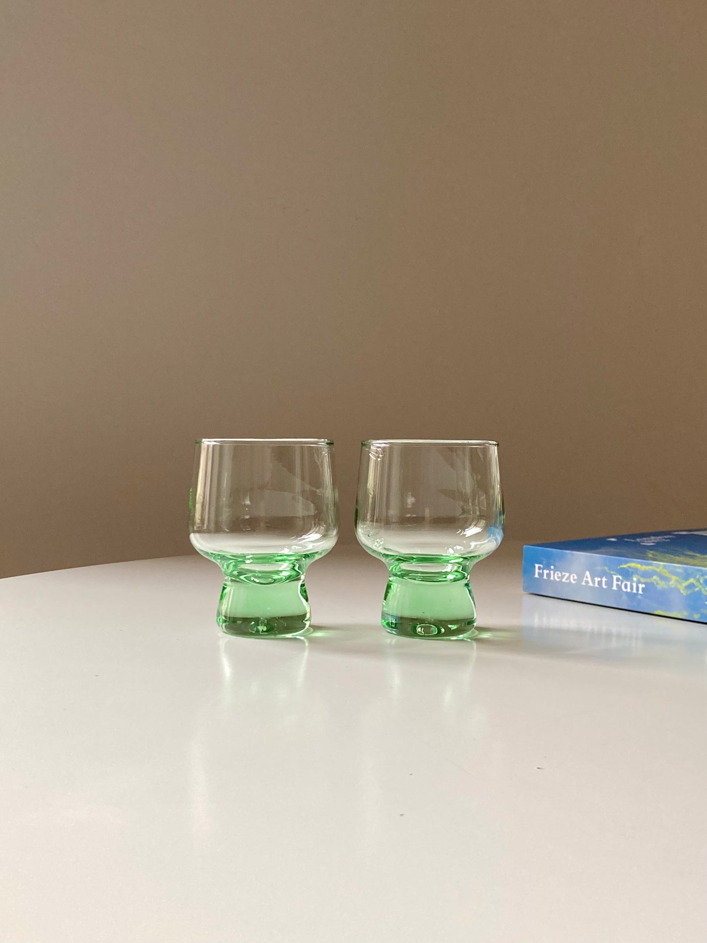 Set of 6 vintage green glasses