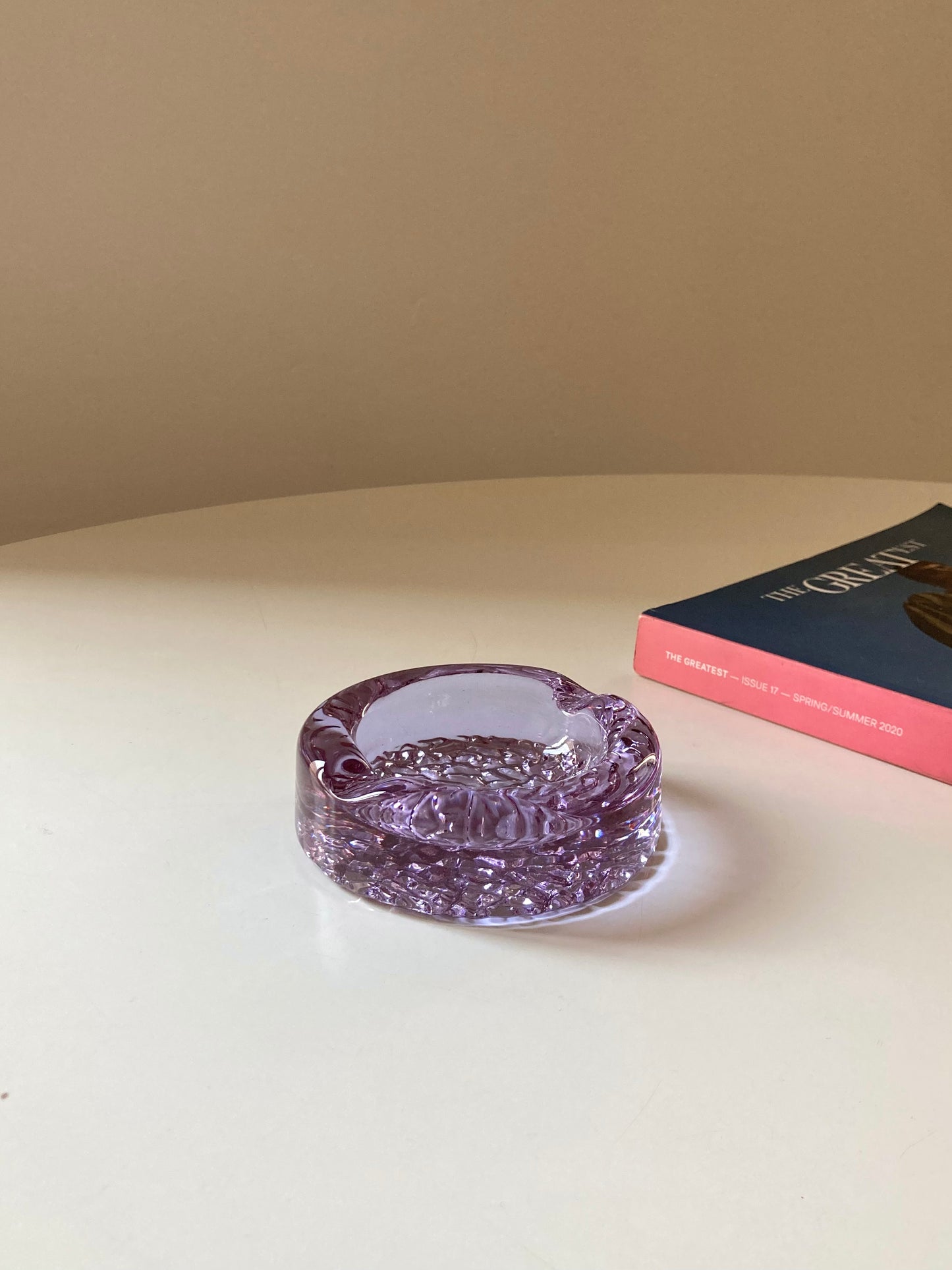 Alexandrite purple glass ashtray