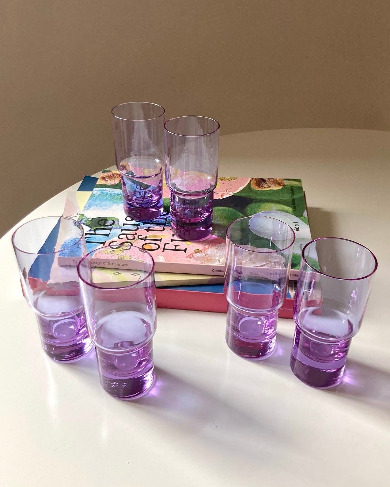 Set di 6 bicchieri vintage in vetro alessandrite