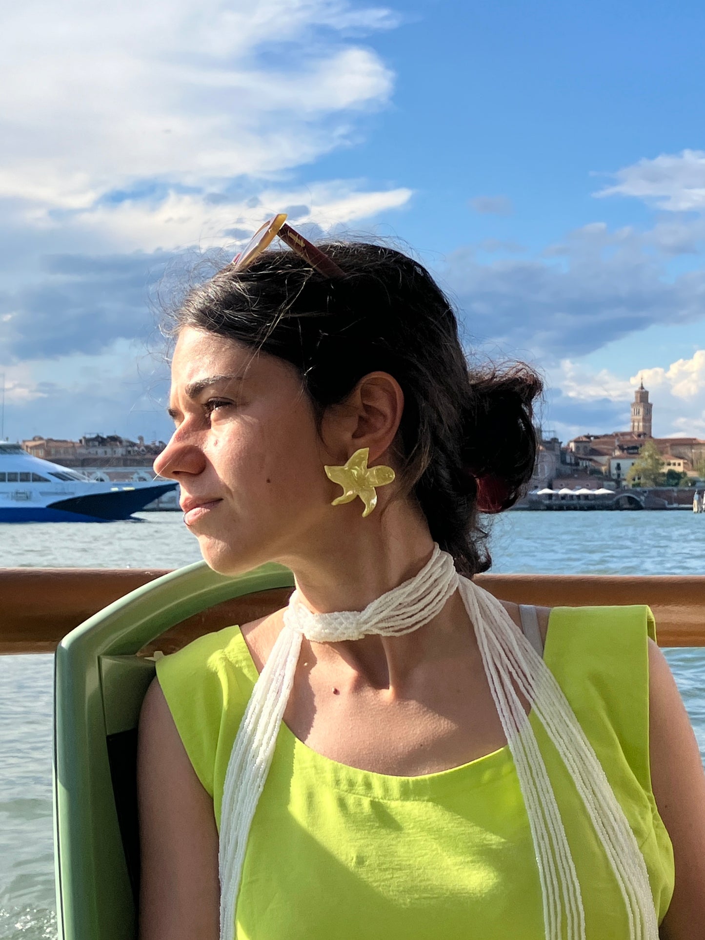Collana scialle di perline in vetro