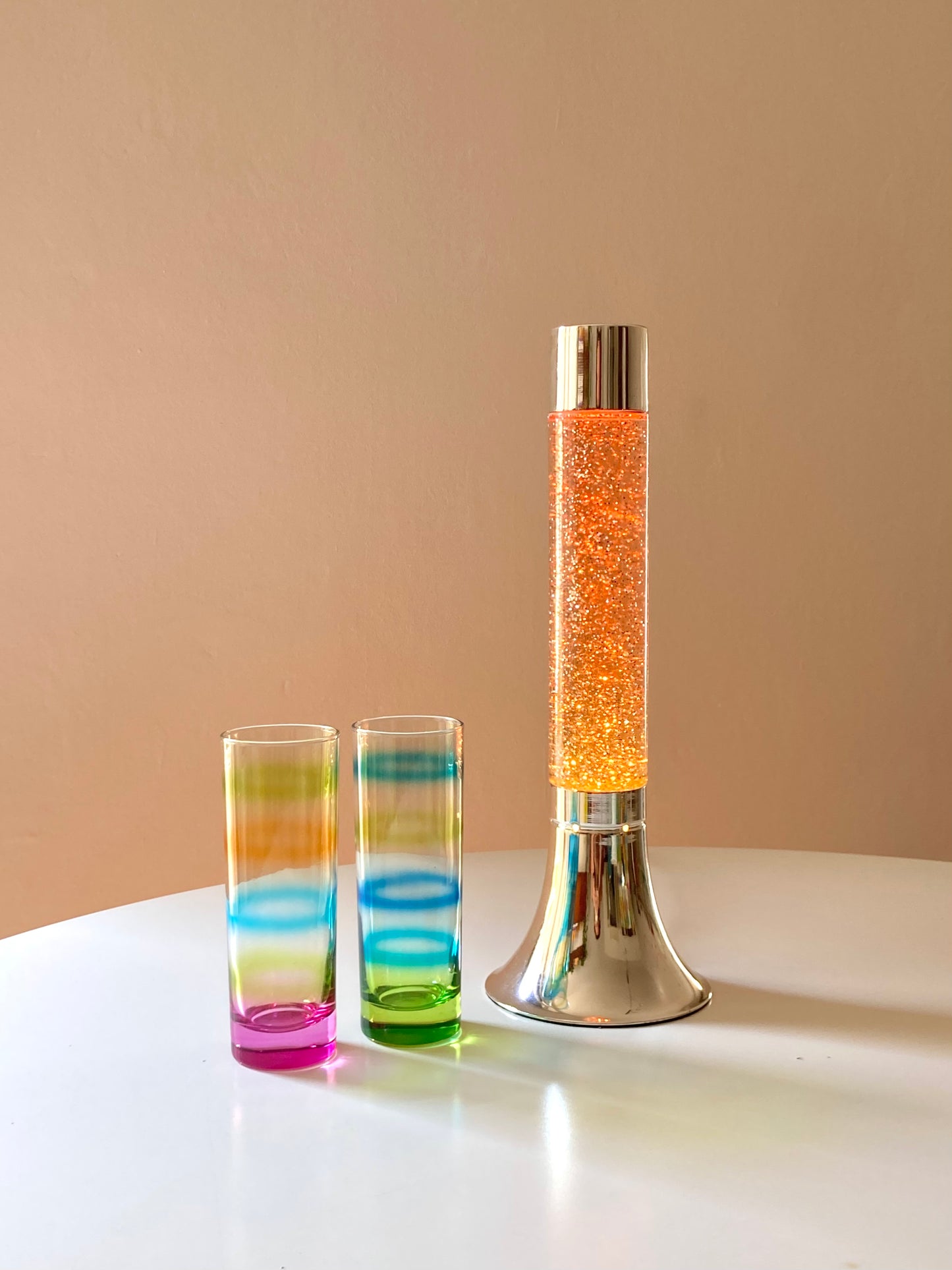 Set of 6 colored tall glasses