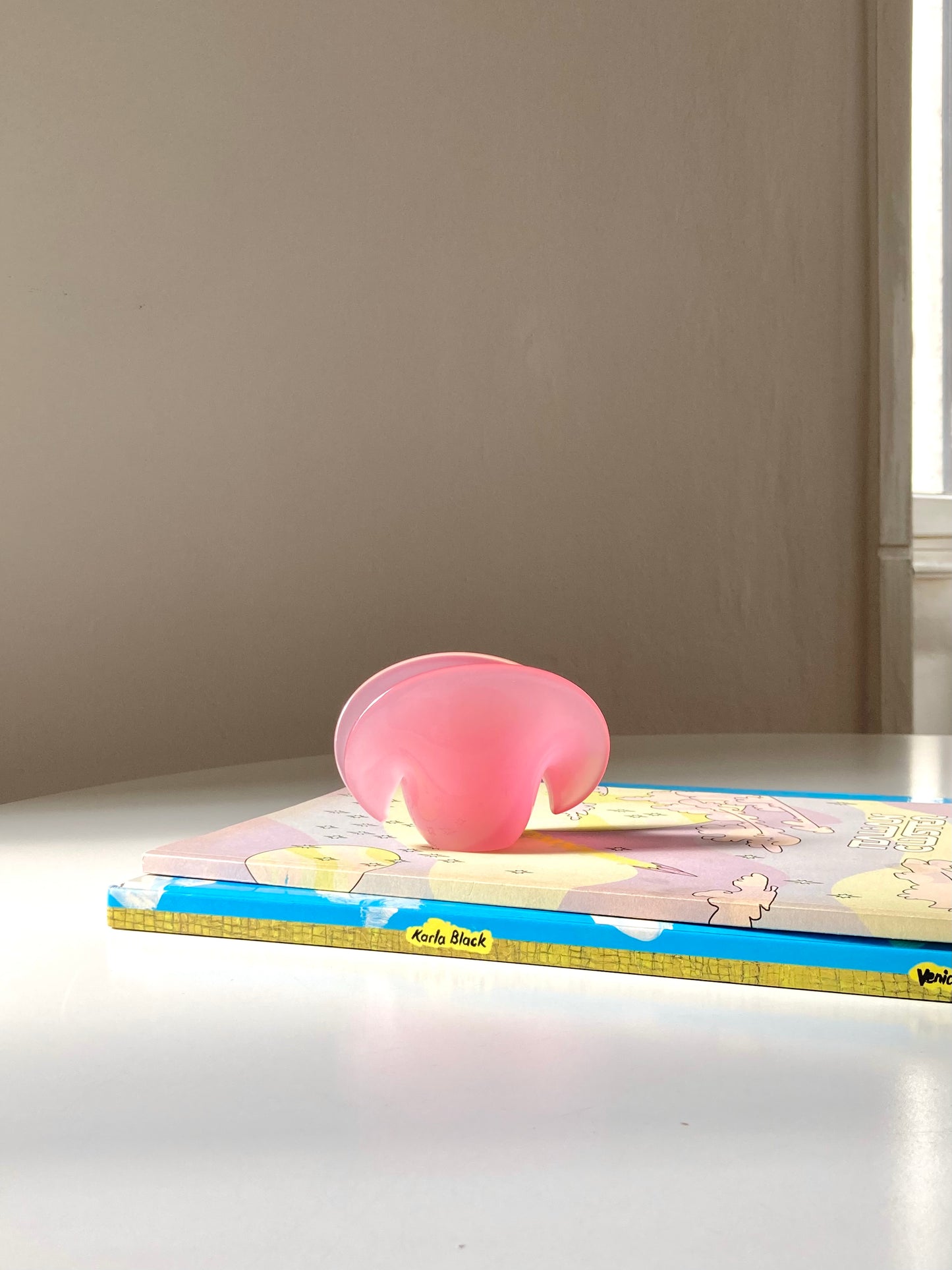 Opaline pink Murano glass bowls