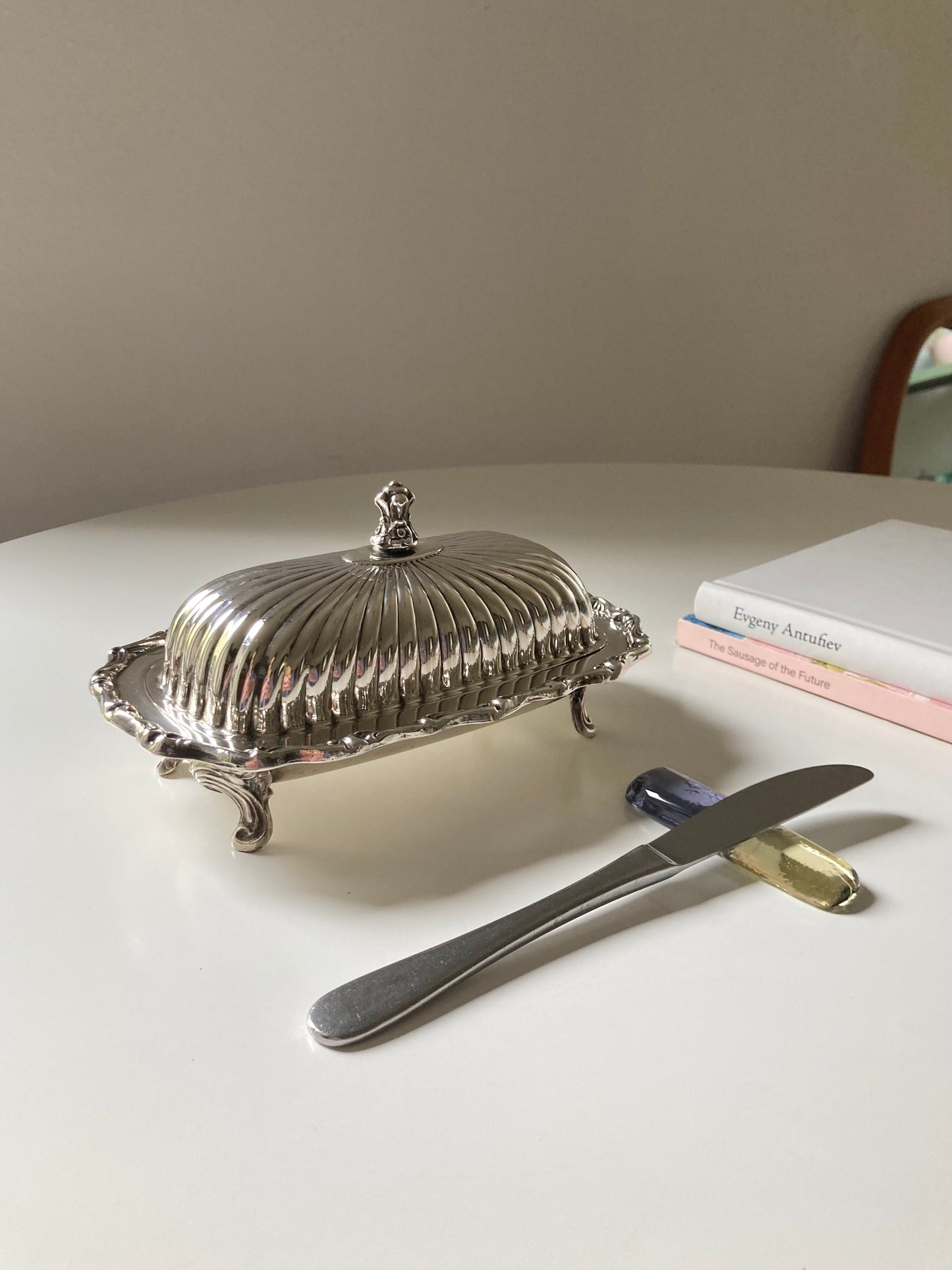 Burriera vintage placcata argento