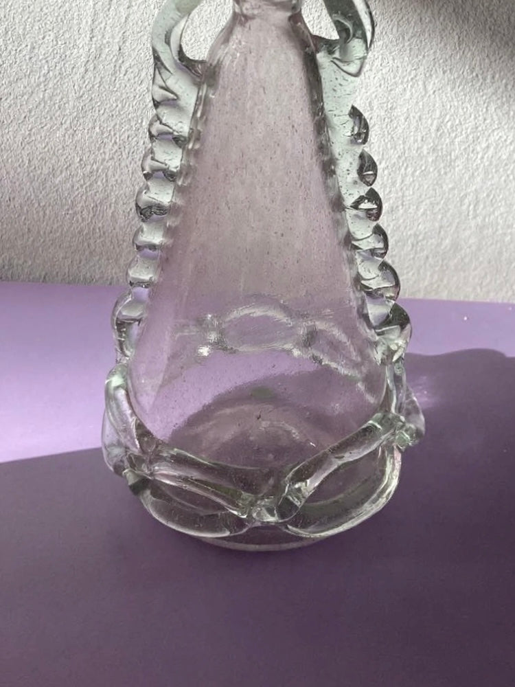 Vaso rosa di Murano vintage con greca