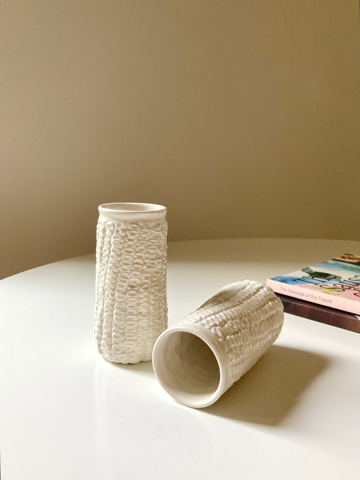Set di 4 bicchieri pannocchia in ceramica