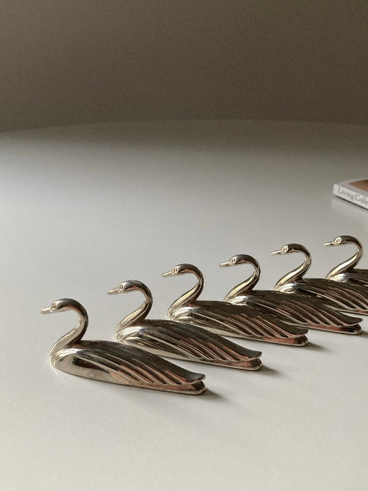 Set 6 cigni poggia coltello vintage