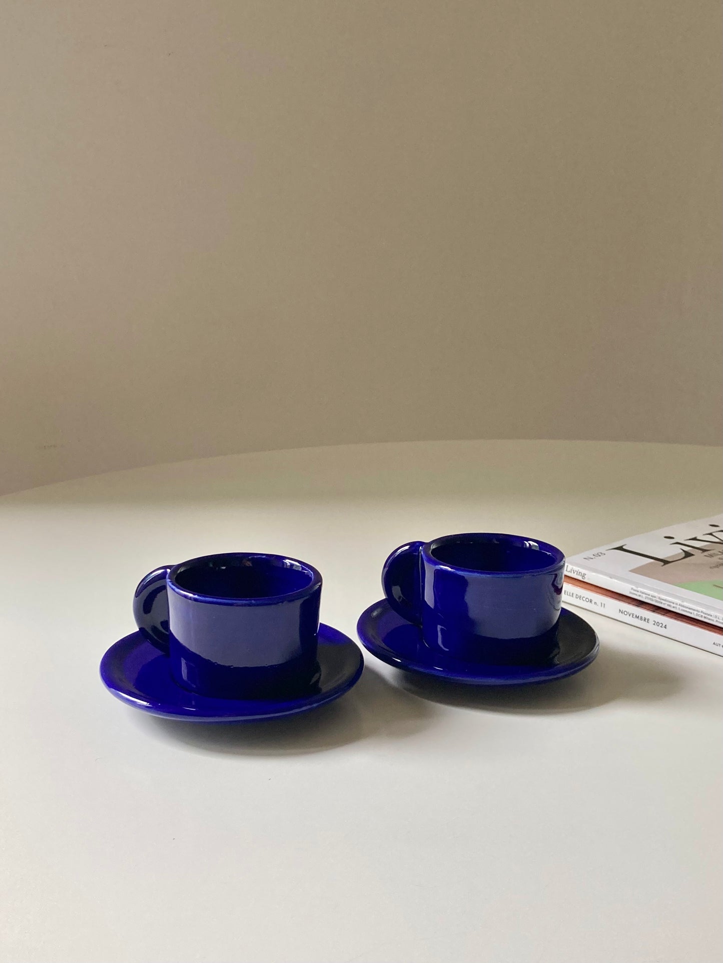 Set 6 tazzine da caffè blu e bianche