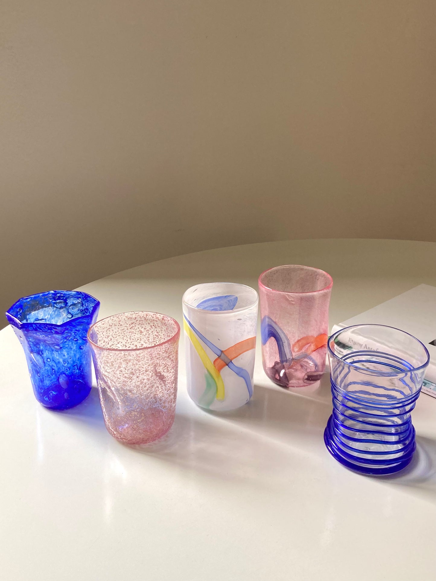 Set di goti veneziani blu ottagonali