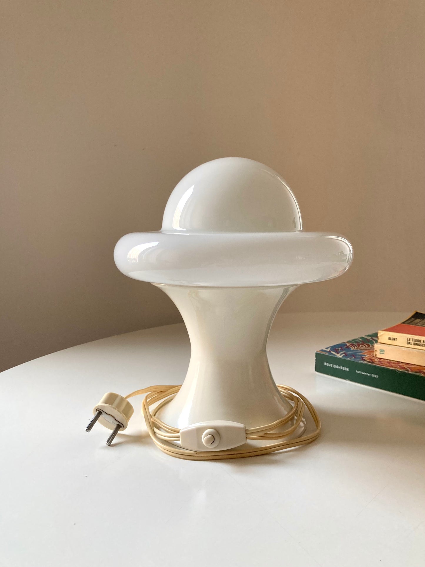 Vintage white UFO space age lamp