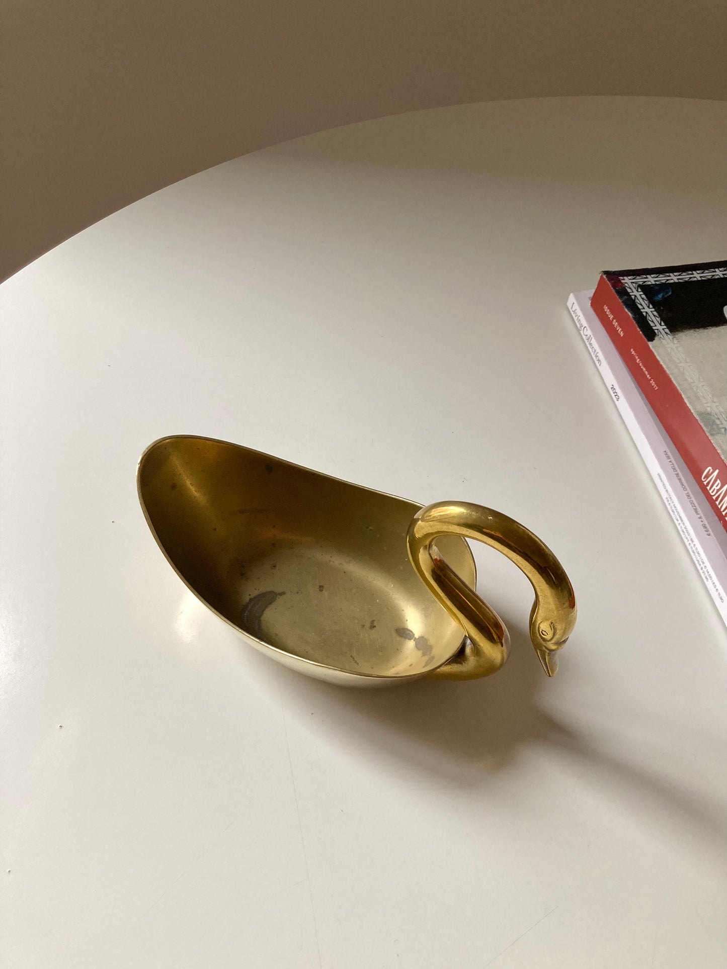 Brass swan-shaped bowl