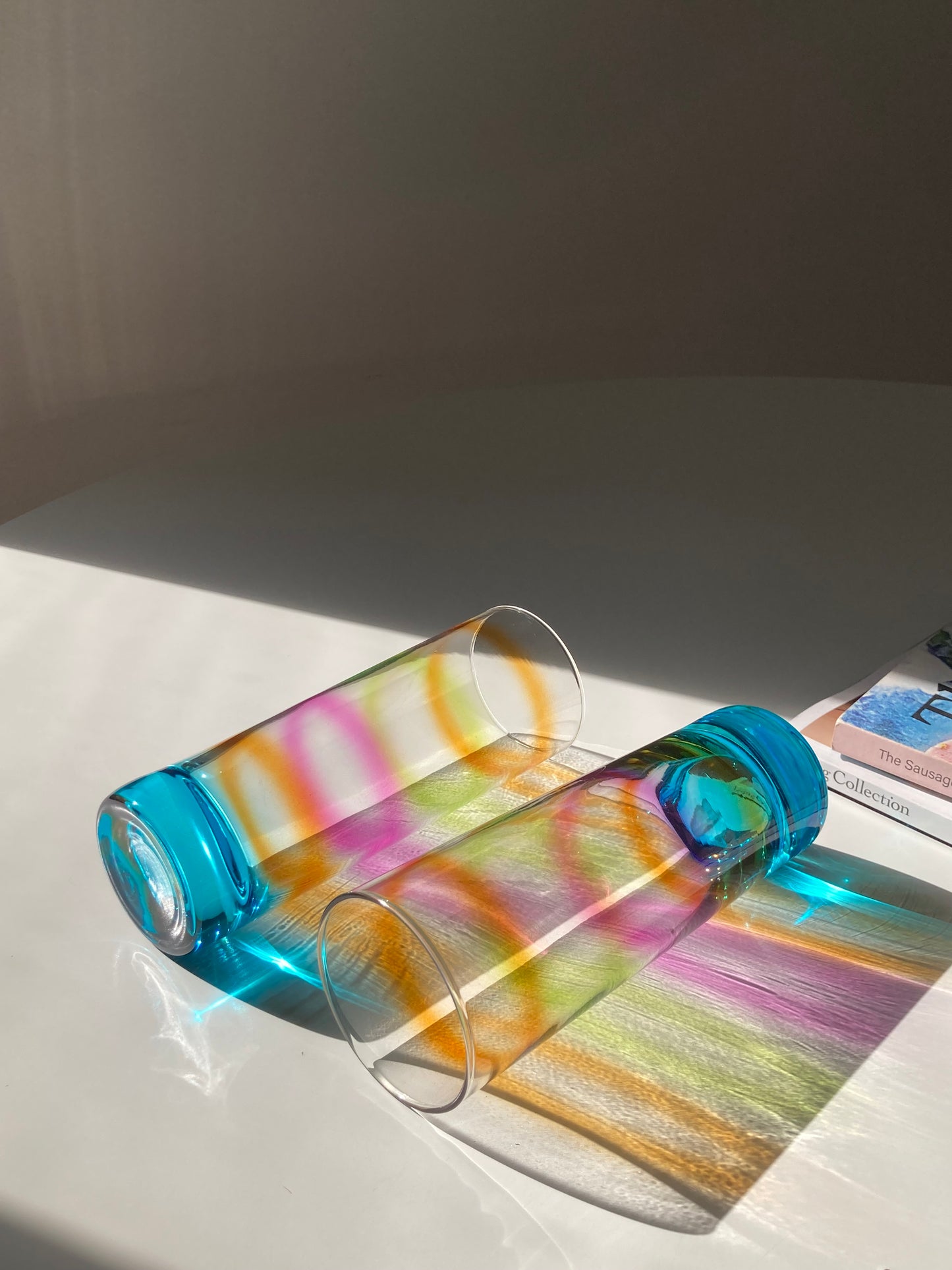 Set di 4 bicchieri alti colorati