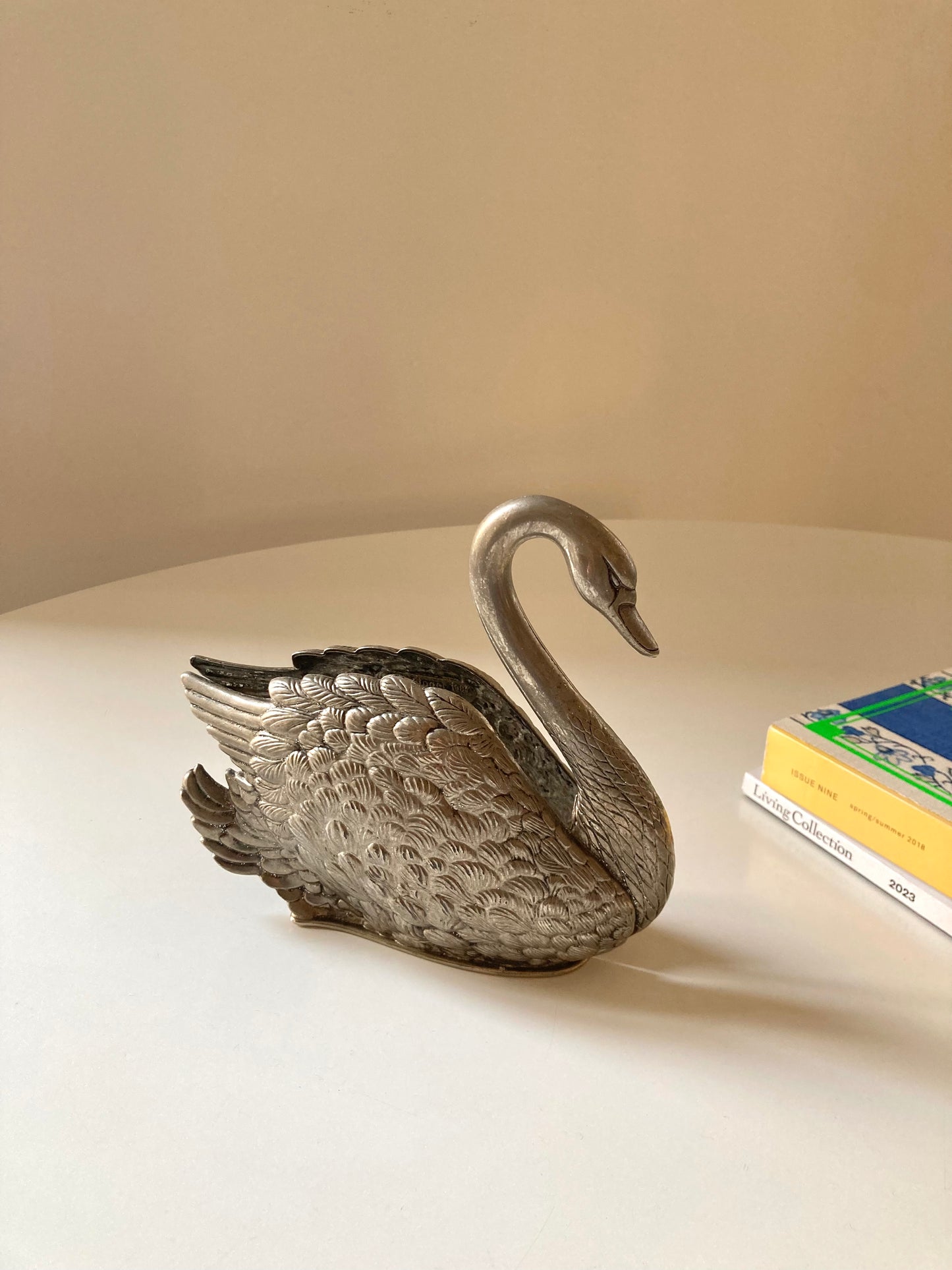 Swan silver plated vintage napkin holder