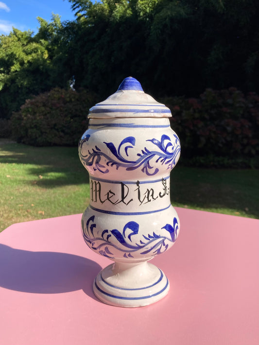 Barattolo da farmacia dipinto a mano