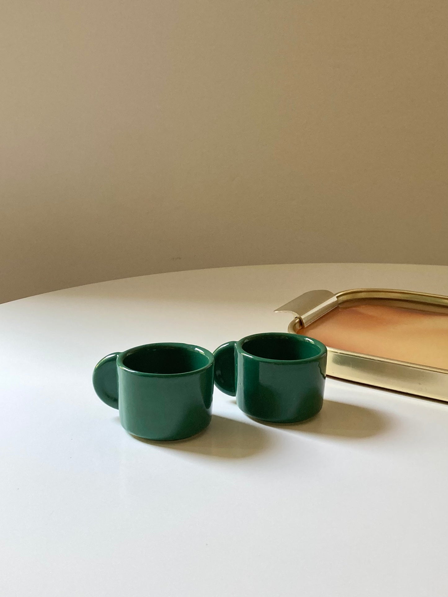 Set 4 tazzine da caffè rosse e verdi