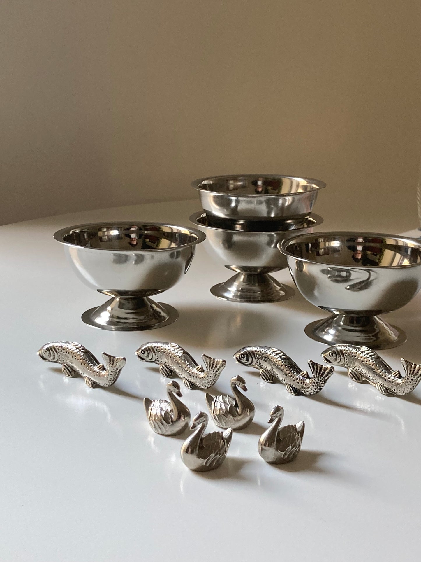 Set 4 segnaposto a forma di cigno