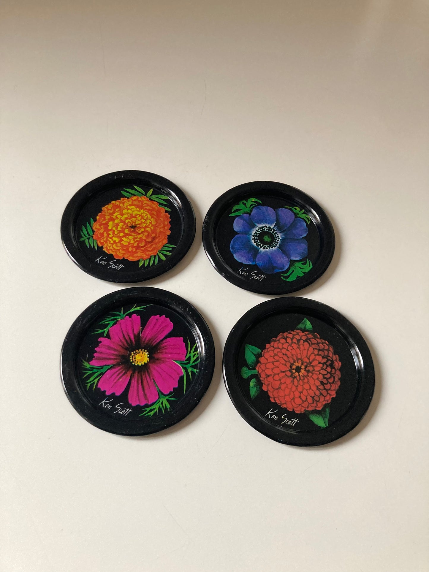 Set of 4 Ken Scott coasters