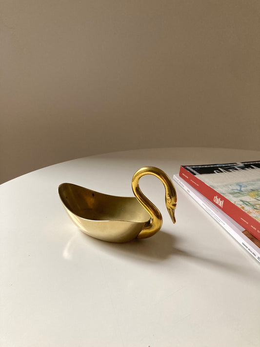 Brass swan-shaped bowl