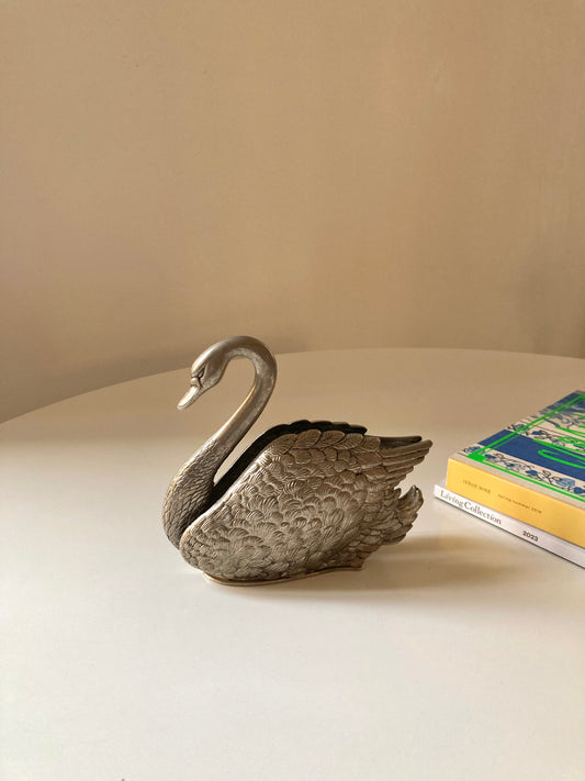 Swan silver plated vintage napkin holder