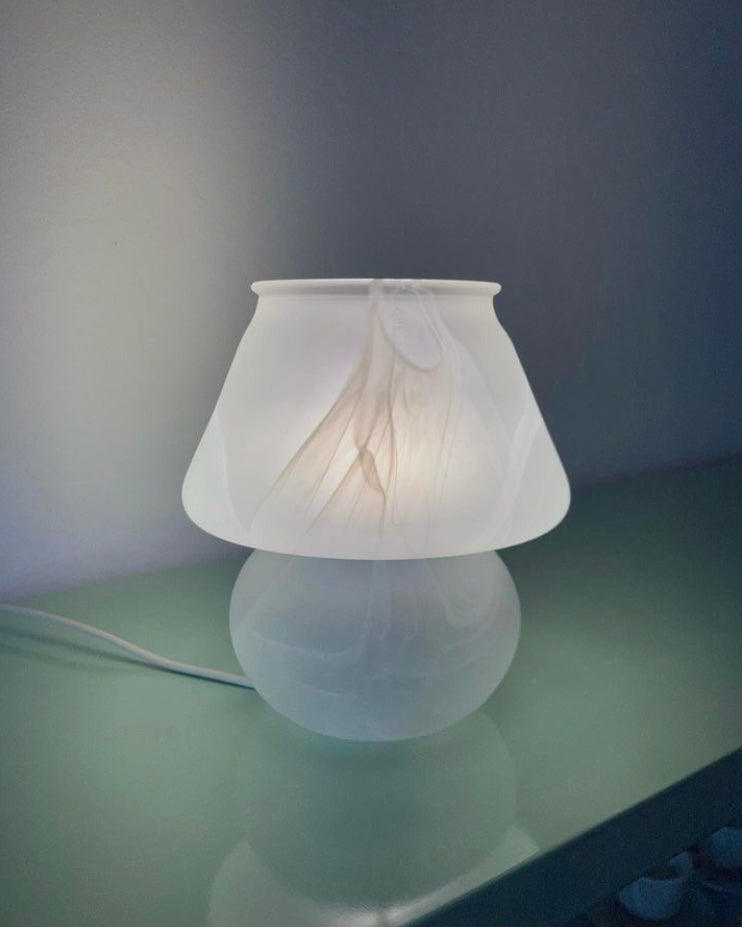 White vintage mushroom lamp