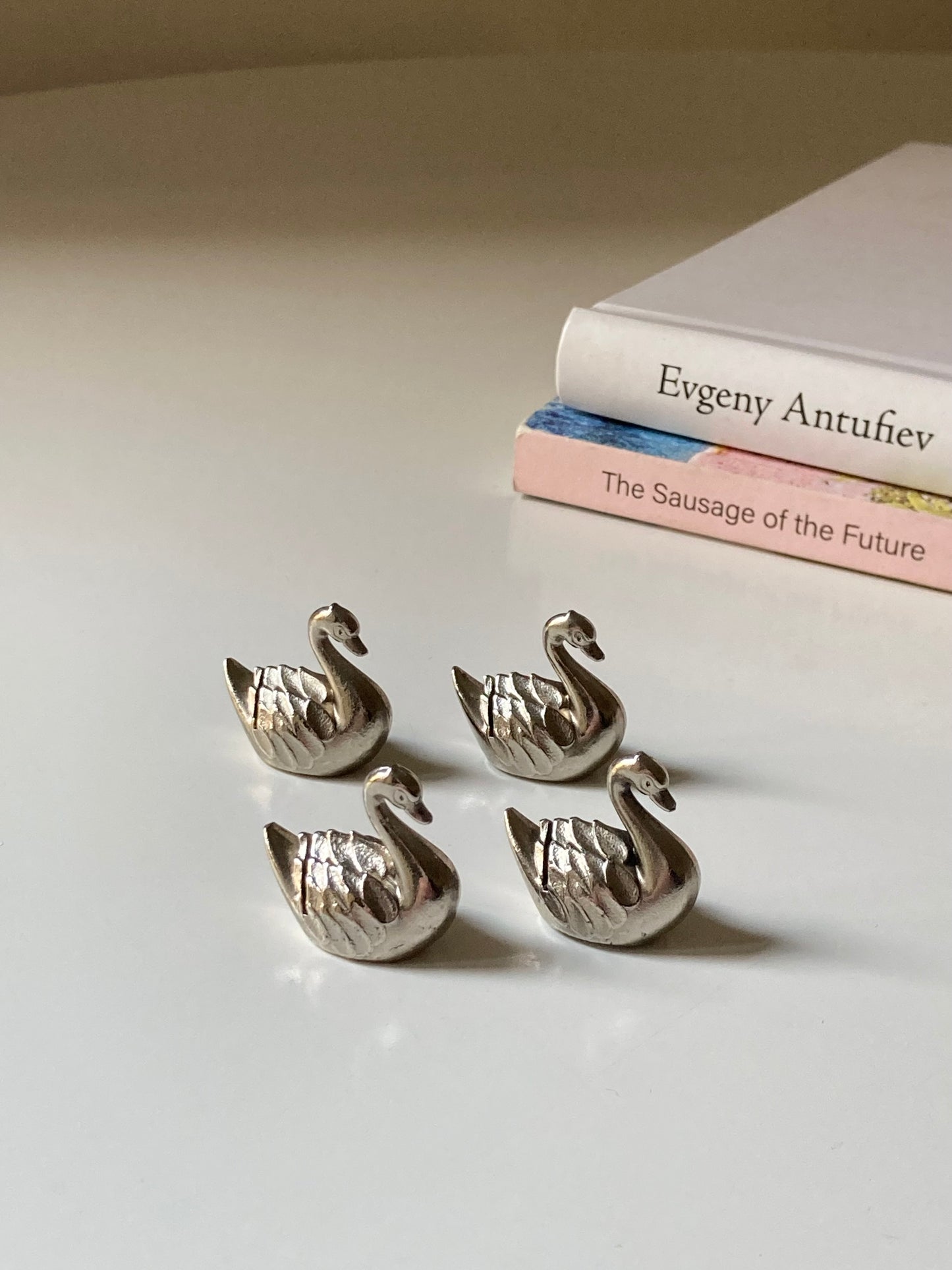 Set 4 segnaposto a forma di cigno