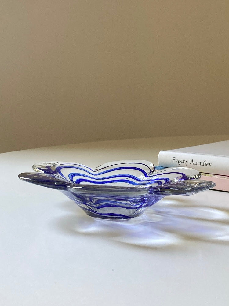 Piatto a forma fiore in vetro Murano