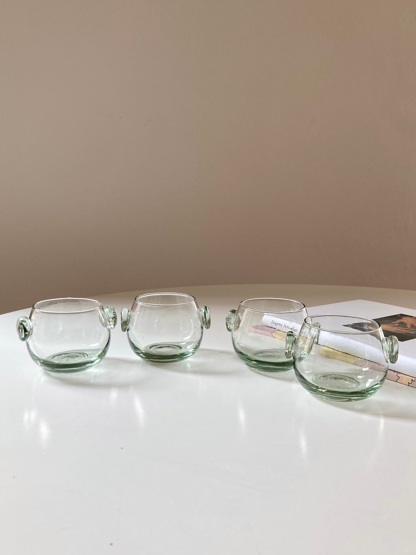 Set of 6 handmade round glasses