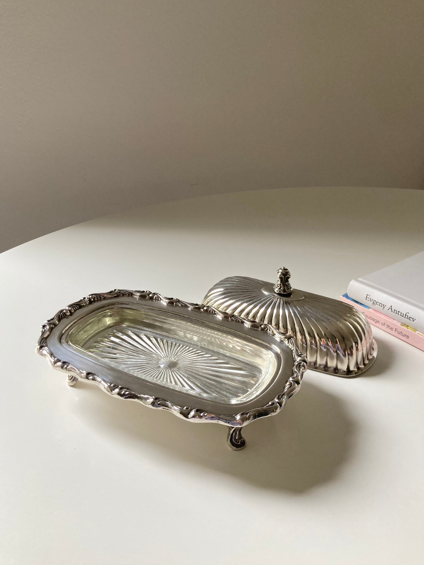 Burriera vintage placcata argento