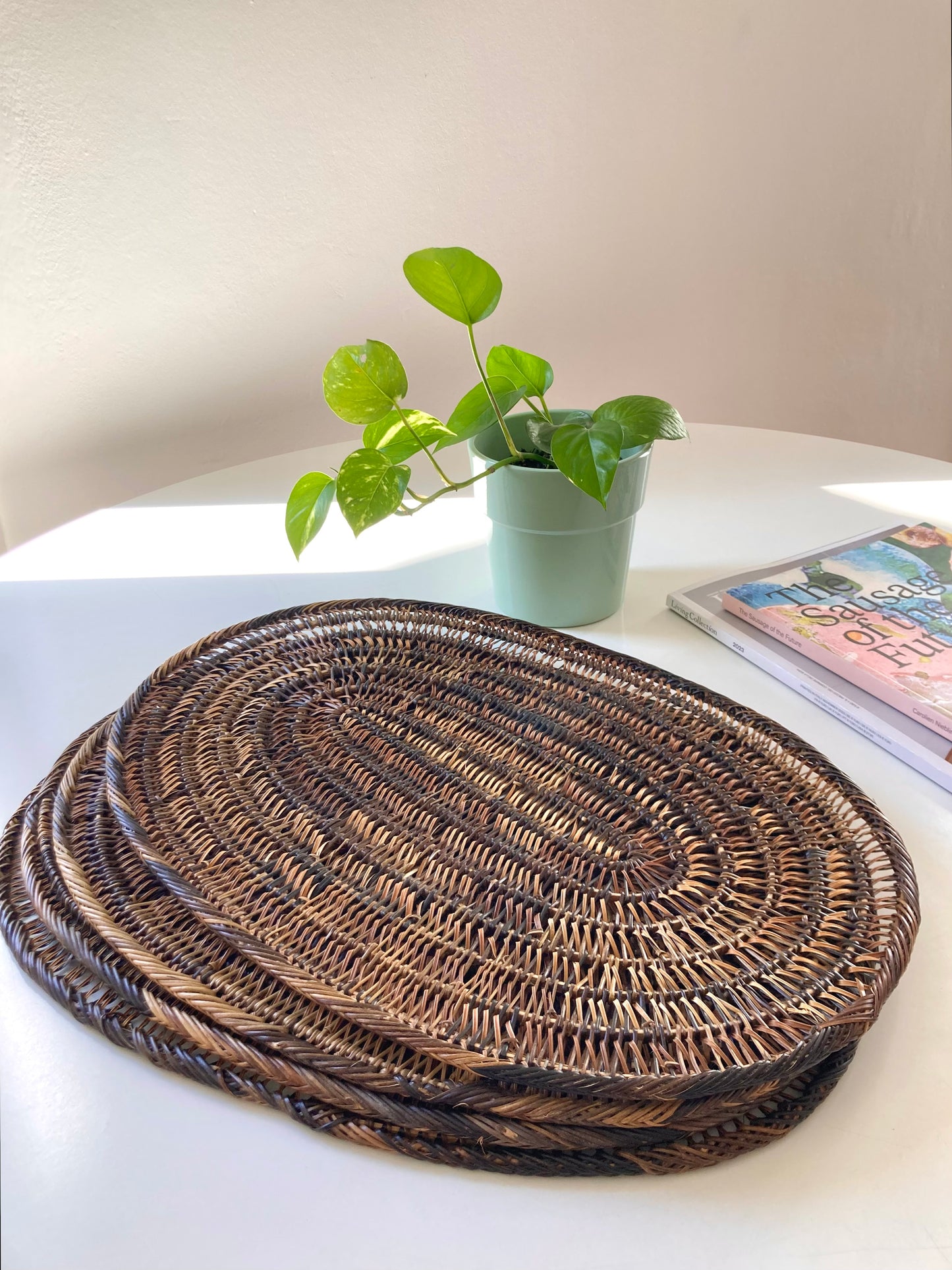 Set of 6 wicker placemats