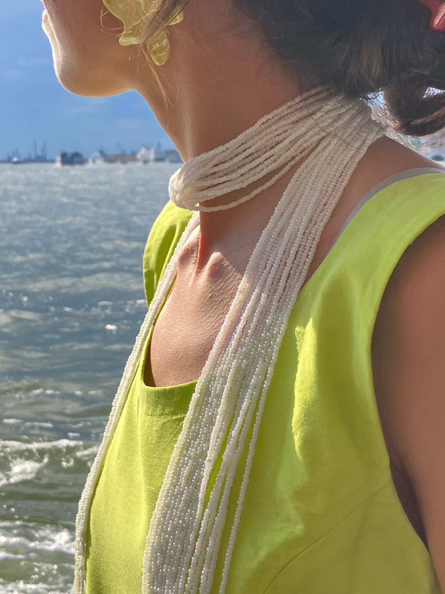 Collana scialle di perline in vetro