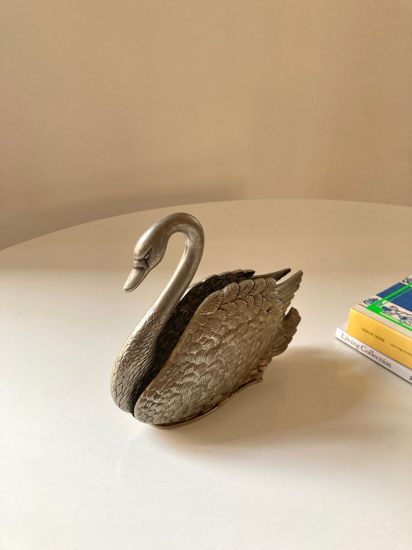 Swan silver plated vintage napkin holder