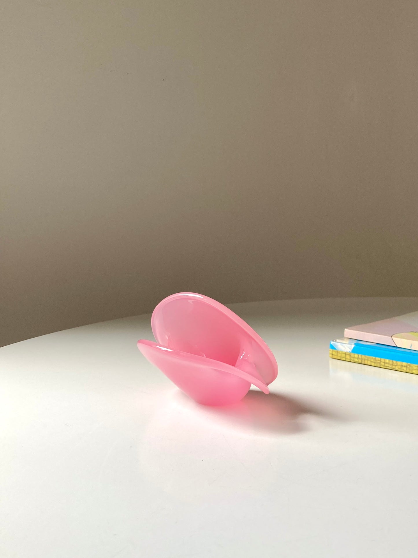 Opaline pink Murano glass bowls