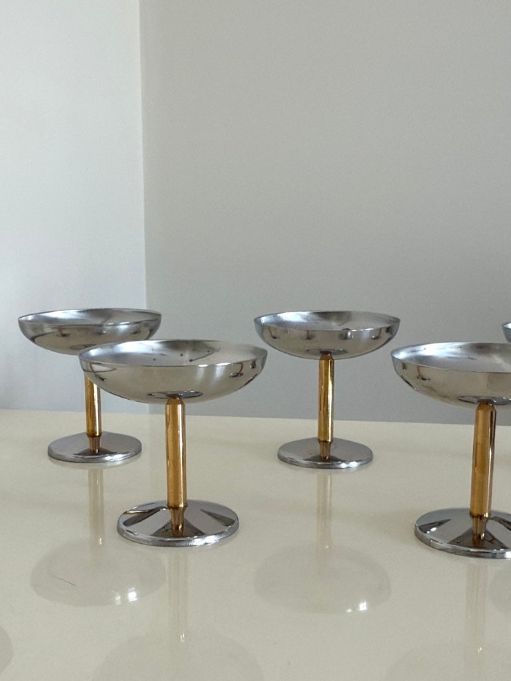 Rosetta ~ Set 6 coppe con stelo dorato