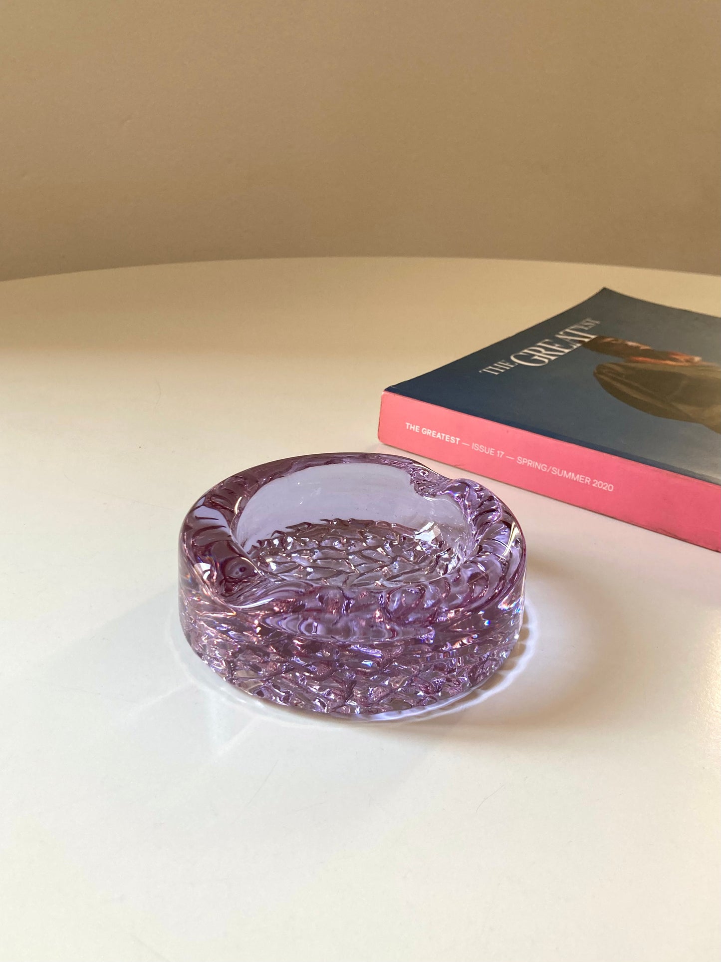 Alexandrite purple glass ashtray