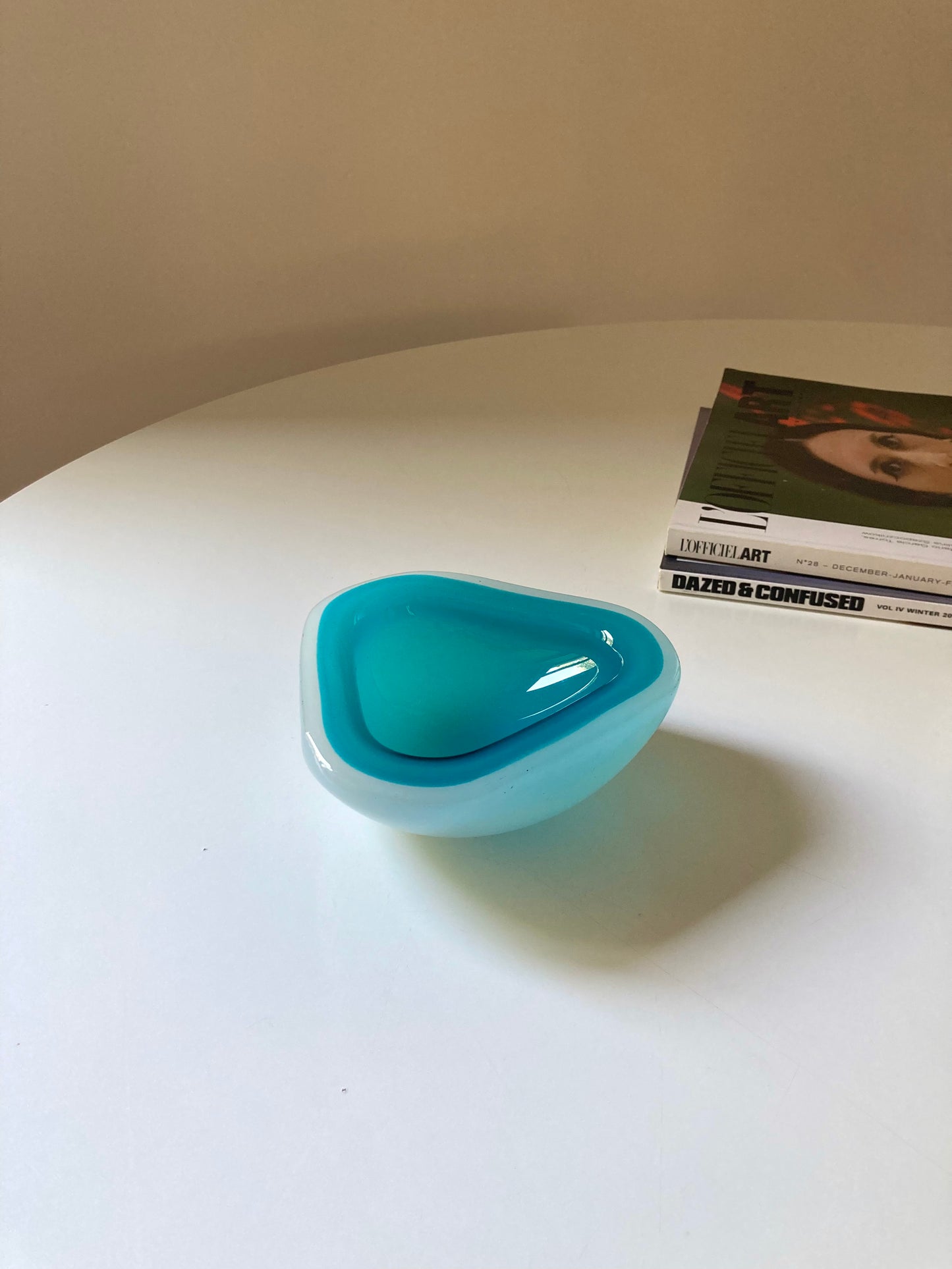 Opaline Murano glass ashtray