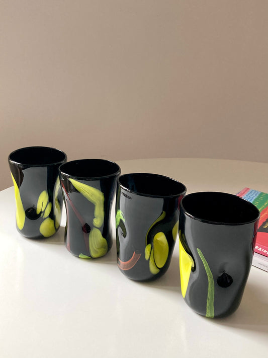 Set di goti veneziani neri a macchie
