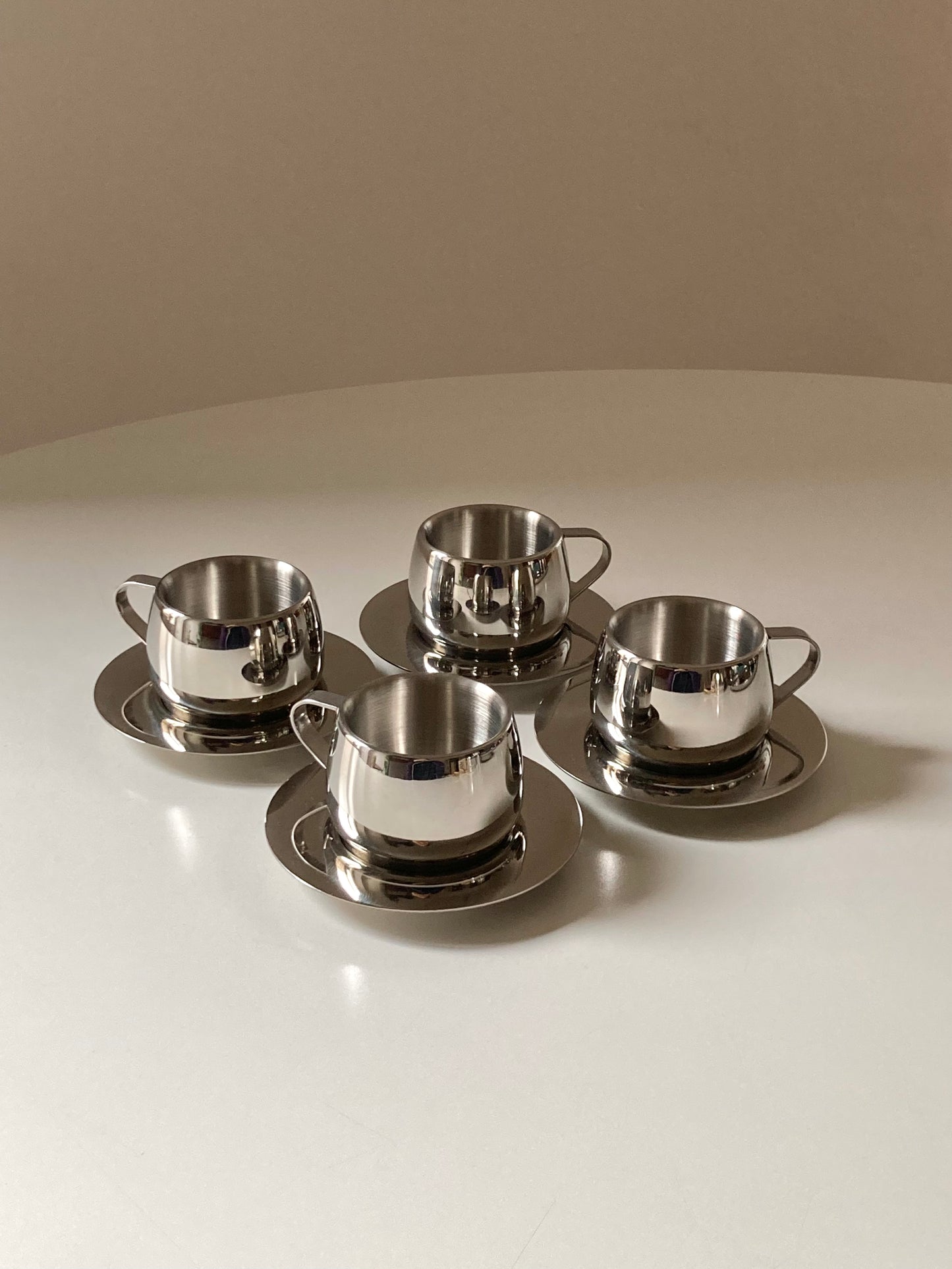 Set of 6 steel coffee cups