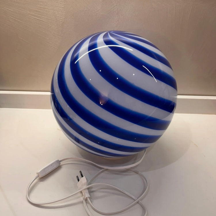 Lampe sphérique spirale bleue