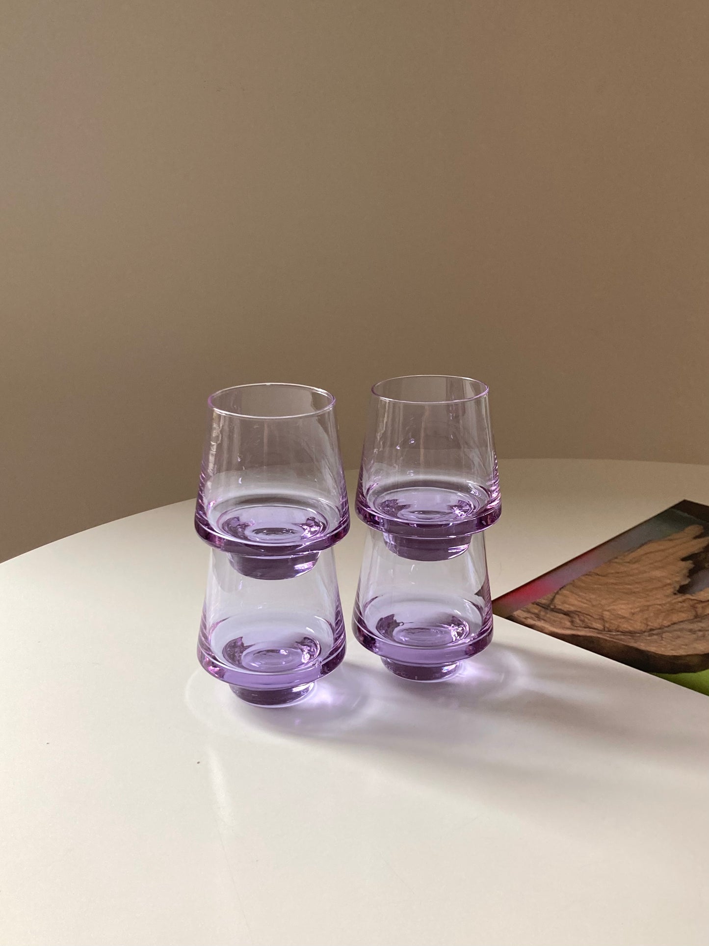 Vintage alexandrite glass tumblers set