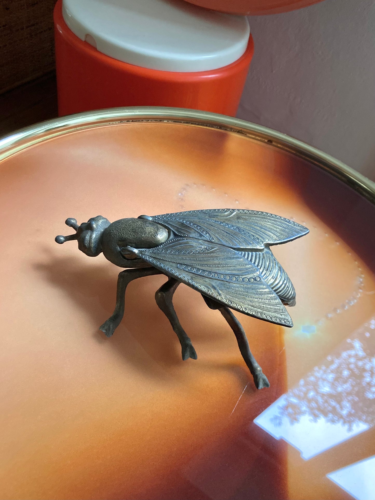 1950s insect ashtray in brass