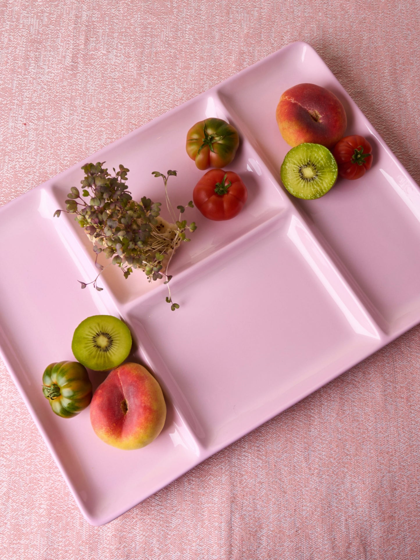 Large pink rectangular plate