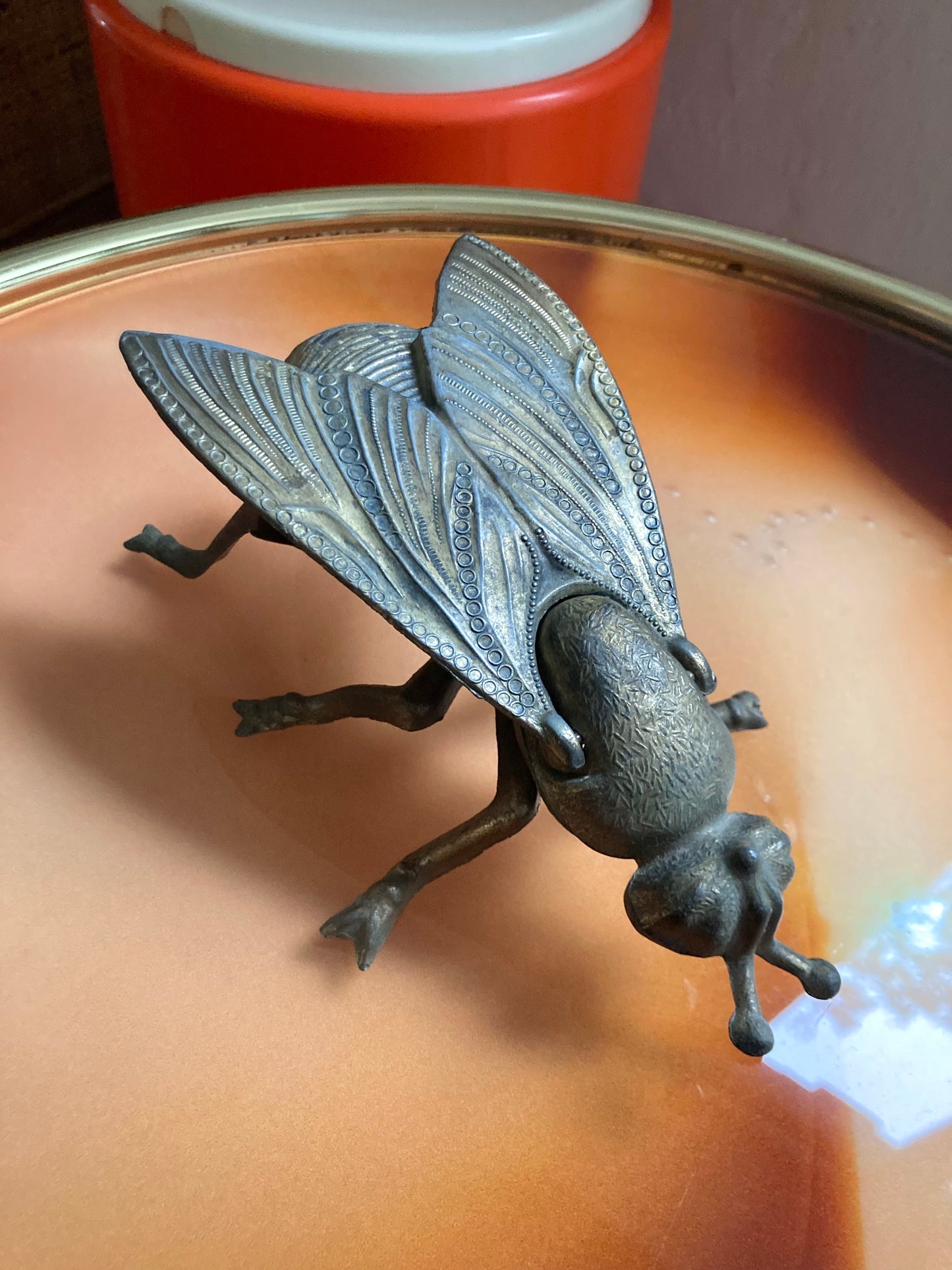 1950s insect ashtray in brass