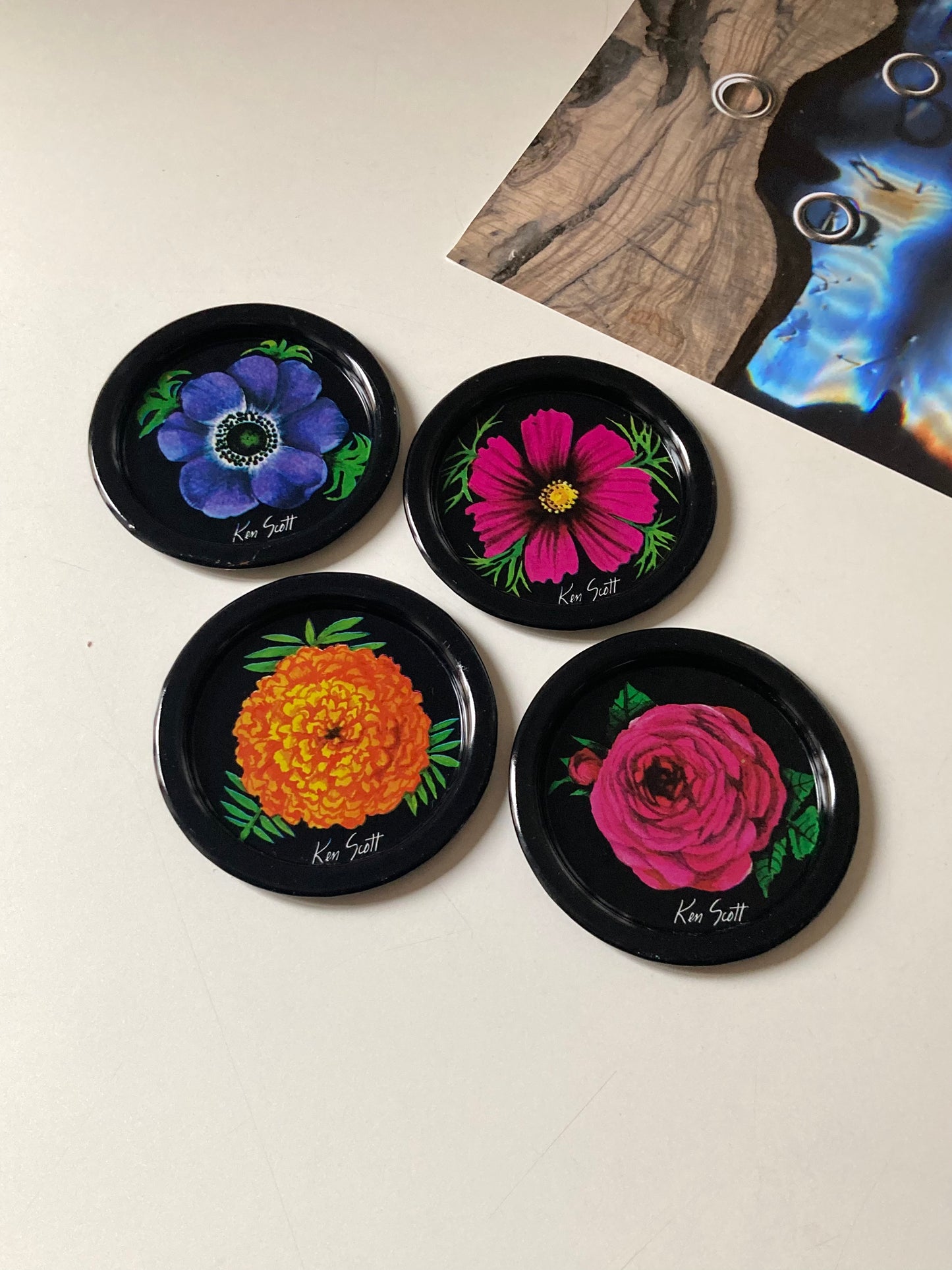 Set of 4 Ken Scott coasters