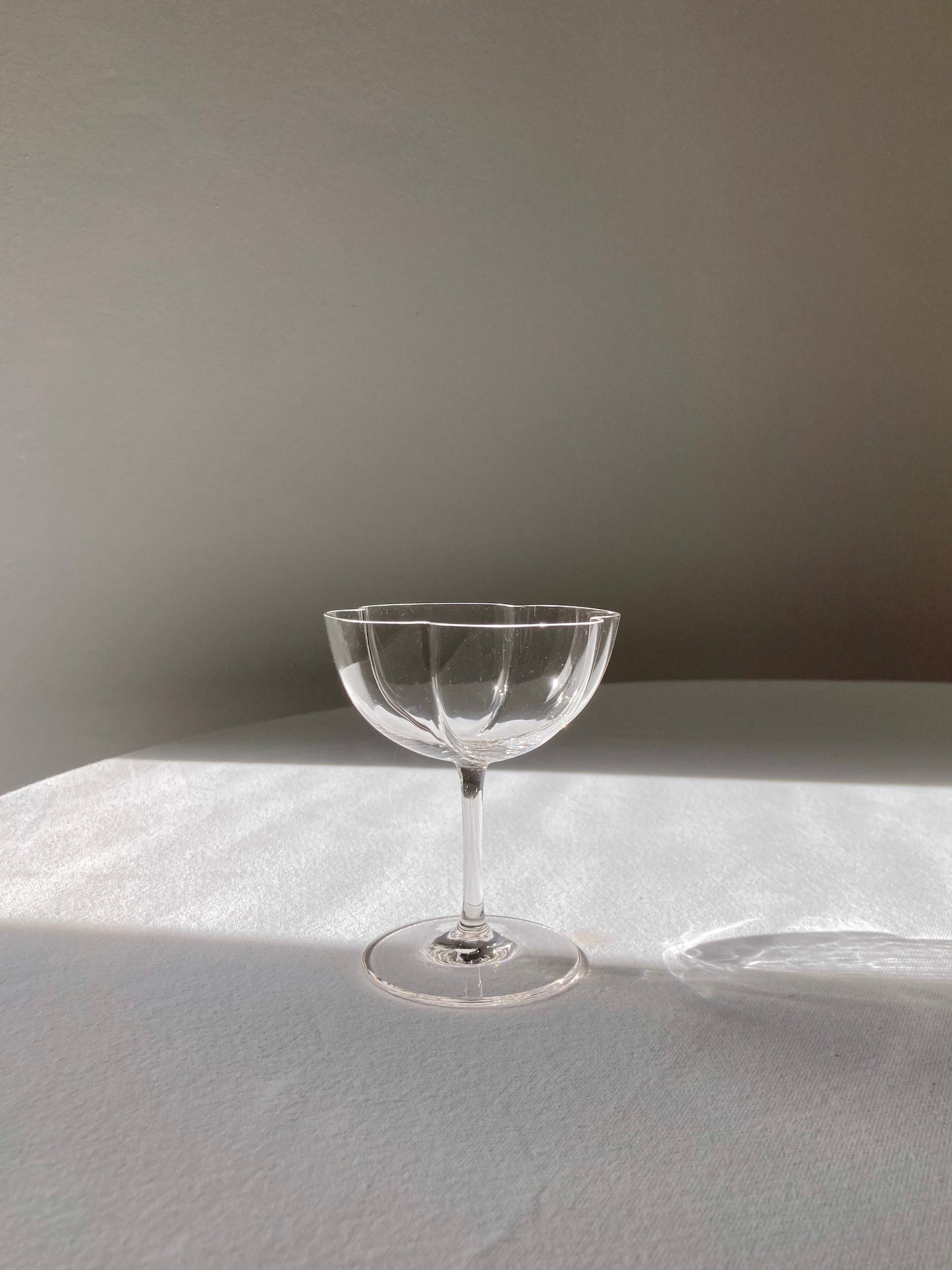 Flower-shaped blown glass goblets