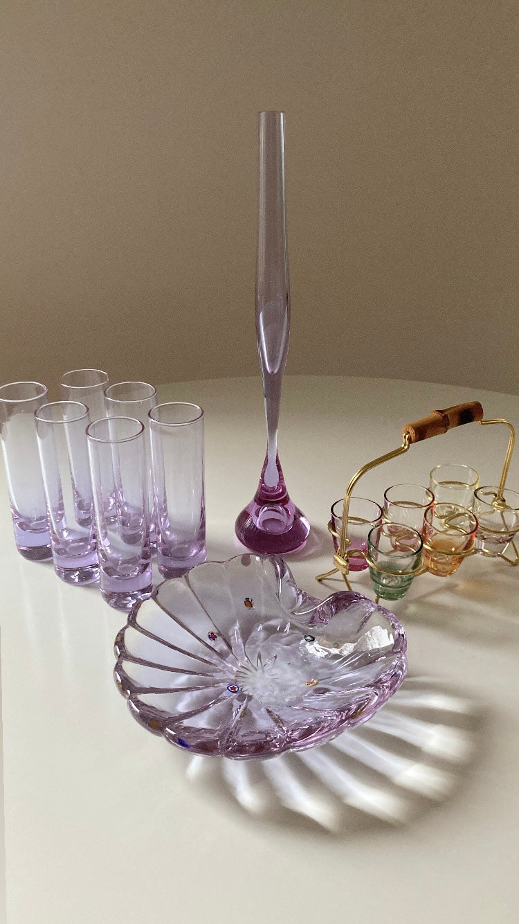 Vaso alto monofiore vintage viola