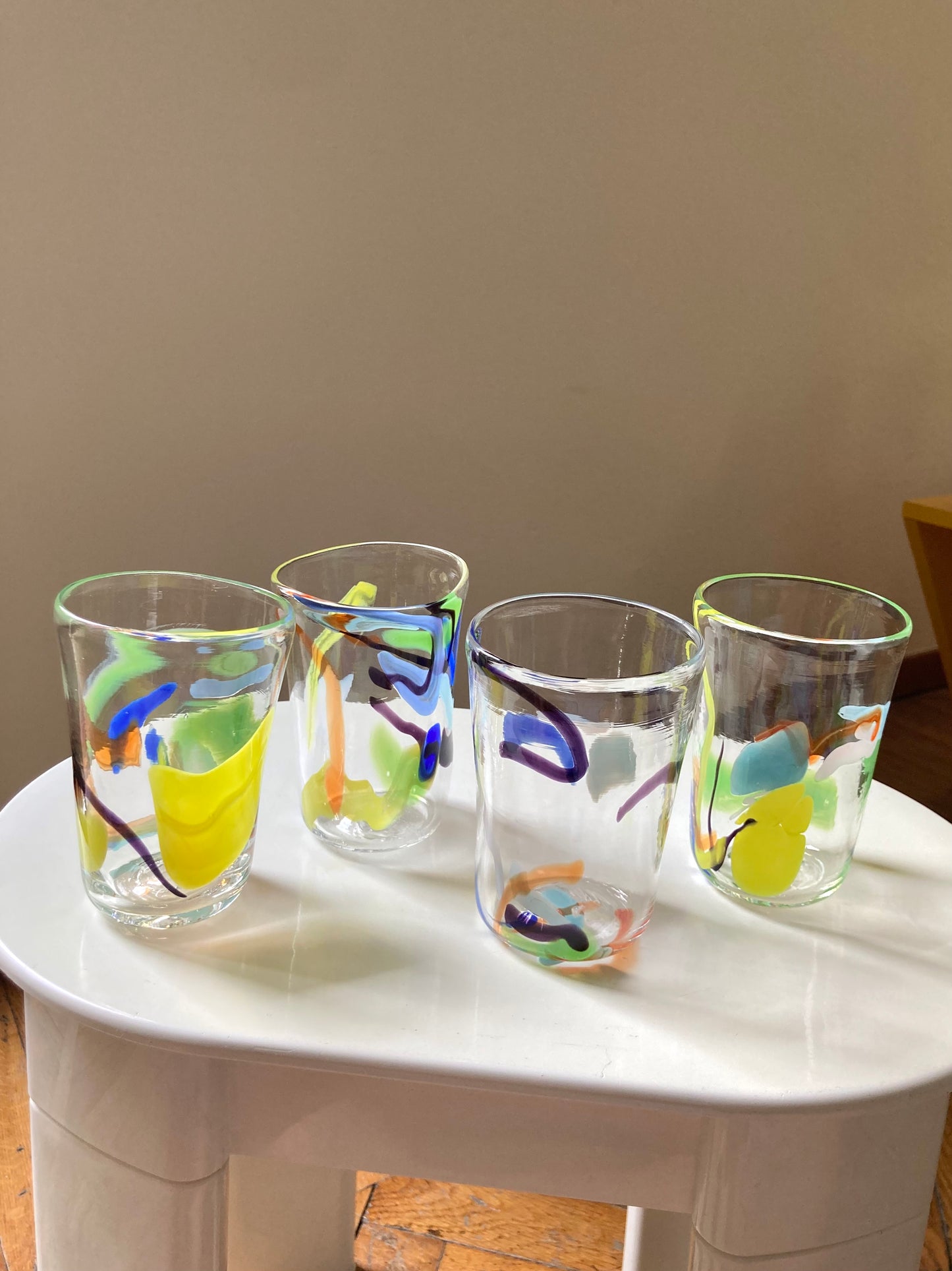 Set of 4 handmade Murano glasses