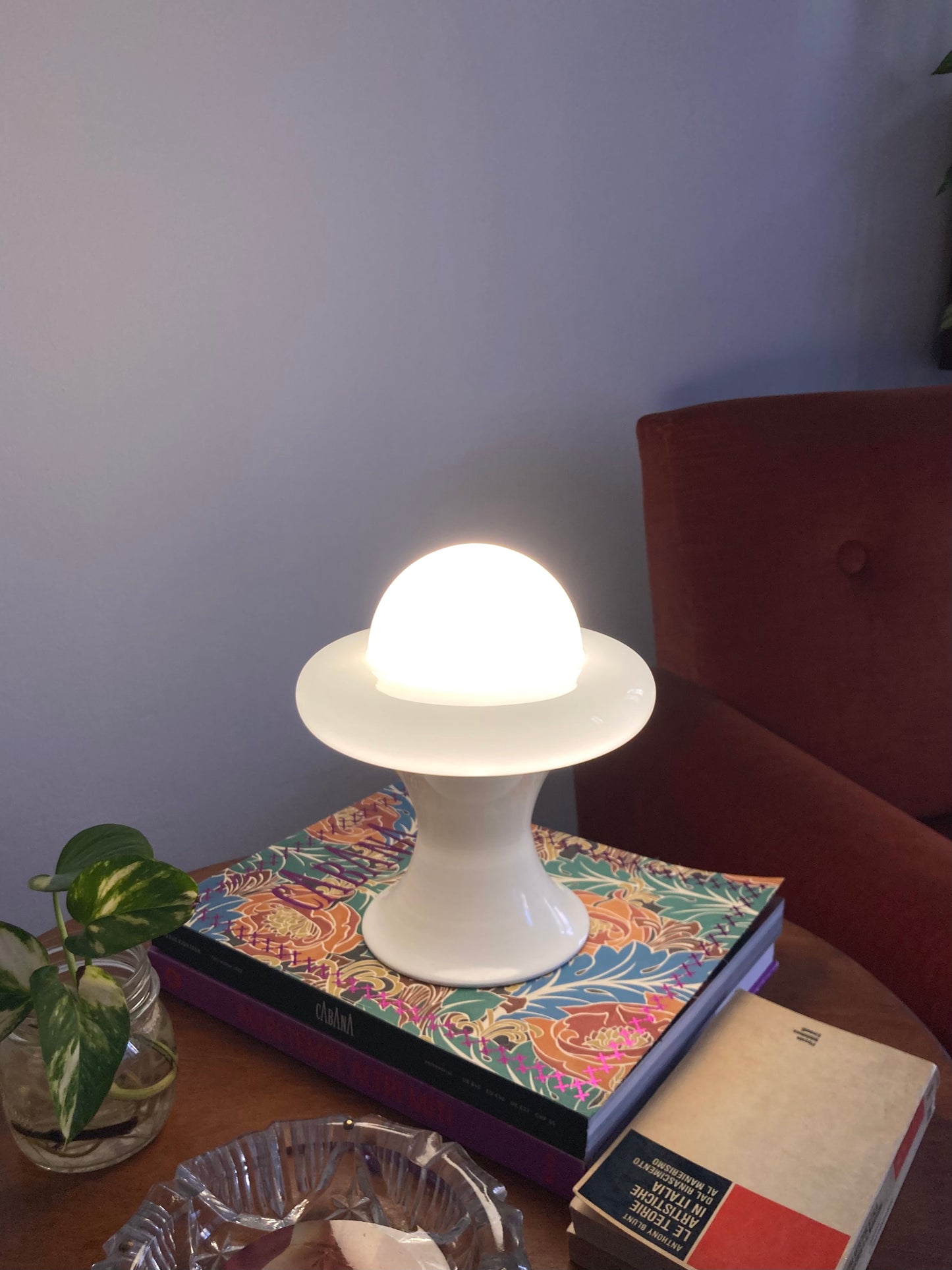 Vintage white UFO space age lamp