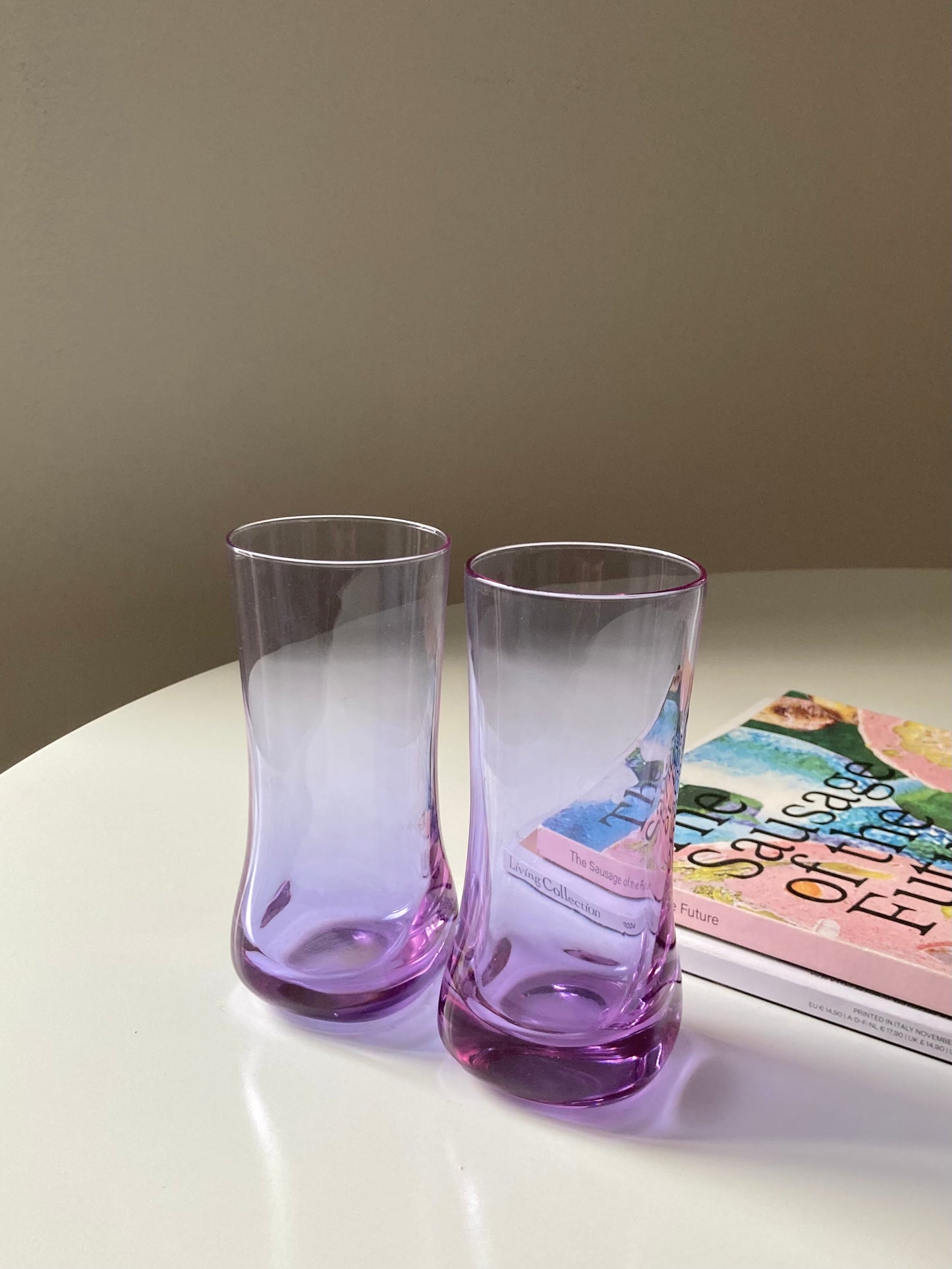 Ensemble de 4 grands verres en verre alexandrite