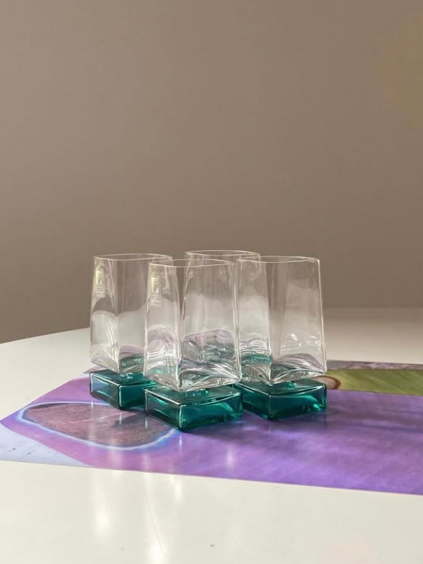 Set 6 bicchieri da amaro a base blu