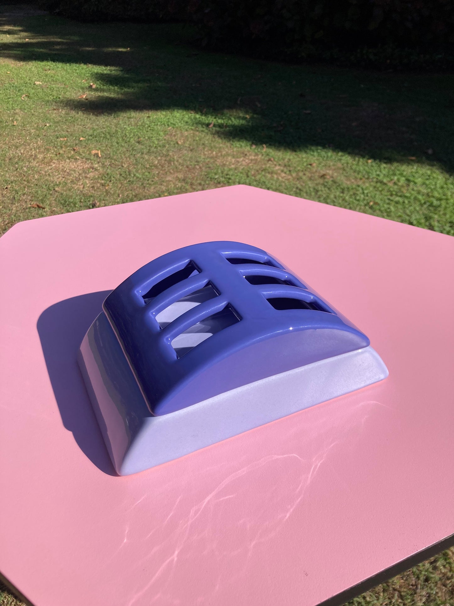 Vaso in ceramica azzurro e indaco