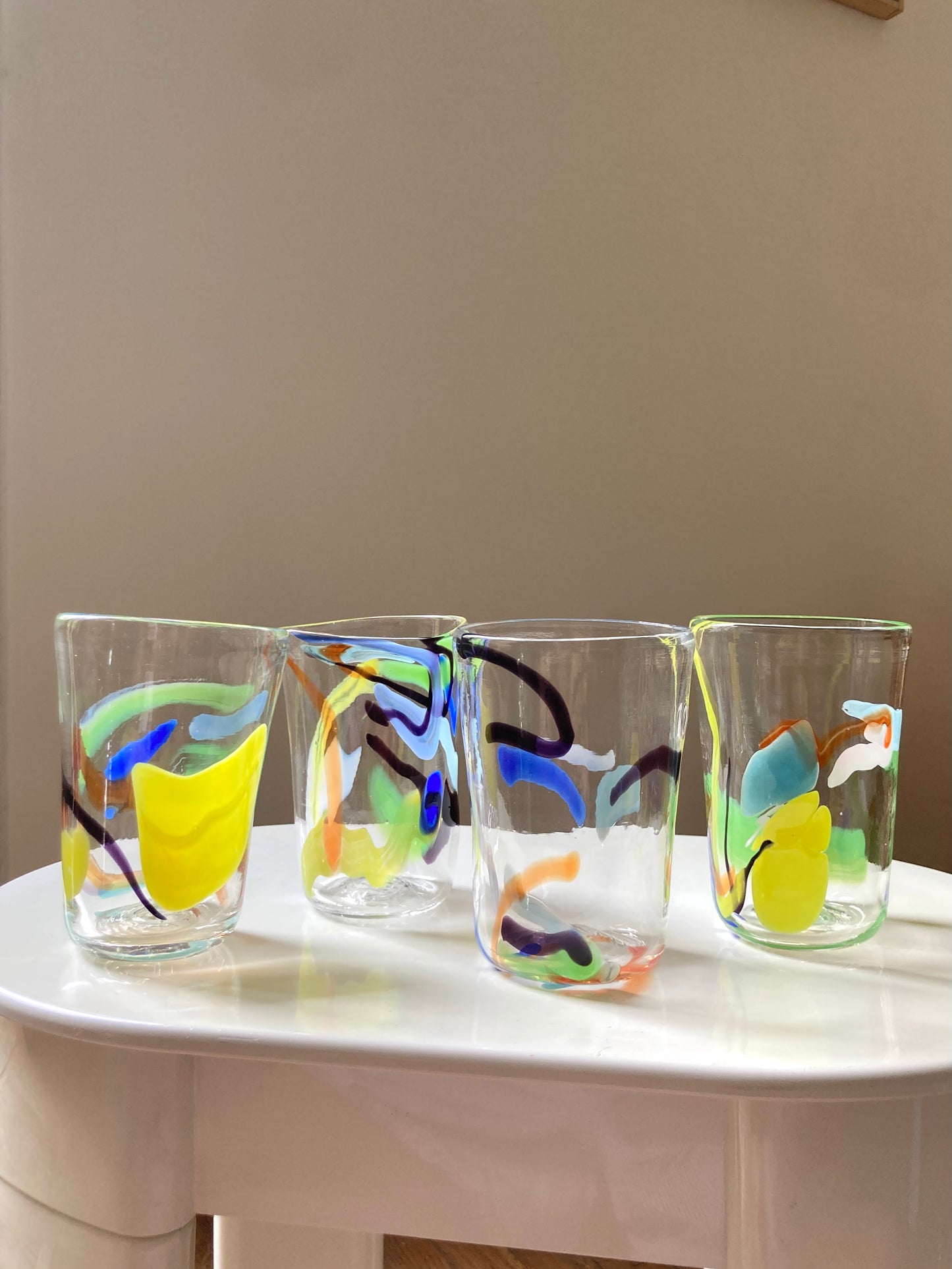 Set of 4 handmade Murano glasses